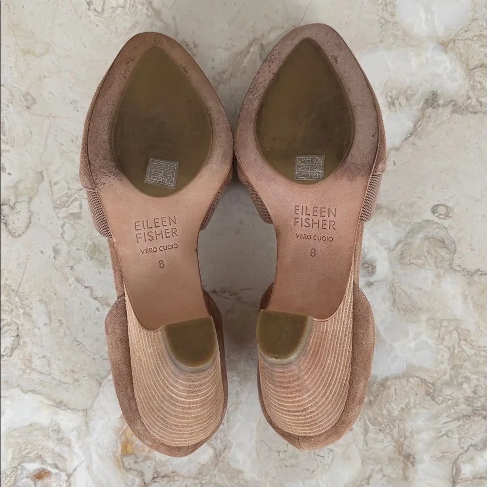 Eileen Fisher Hilly Suede d'Orsay Pumps Heels - Picture 8 of 9